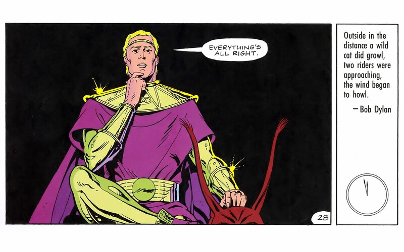 comic book panel with character