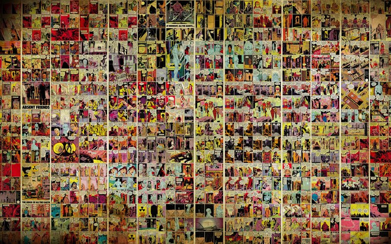 Comic Book Panels Collage — Yellow