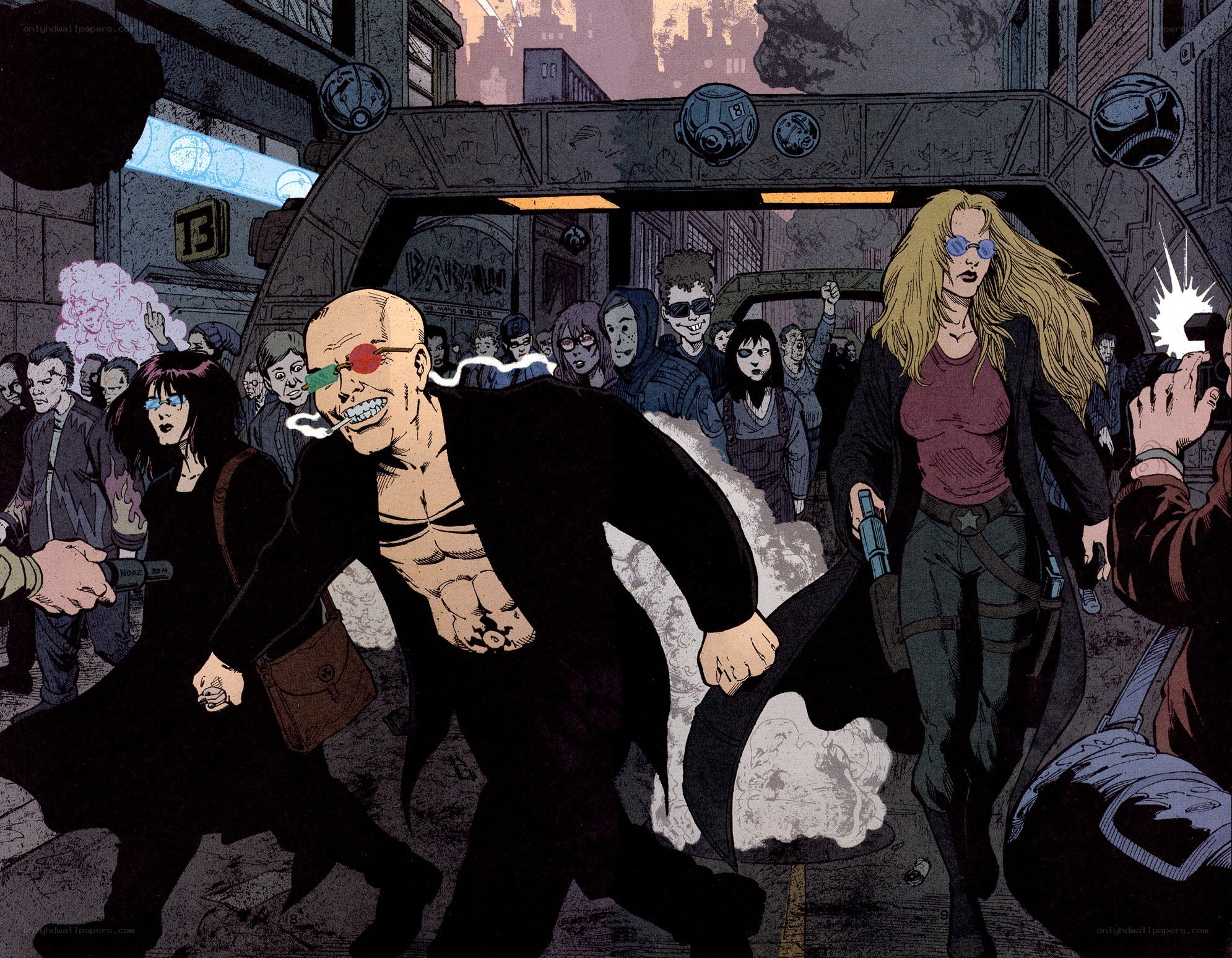 comic book street scene