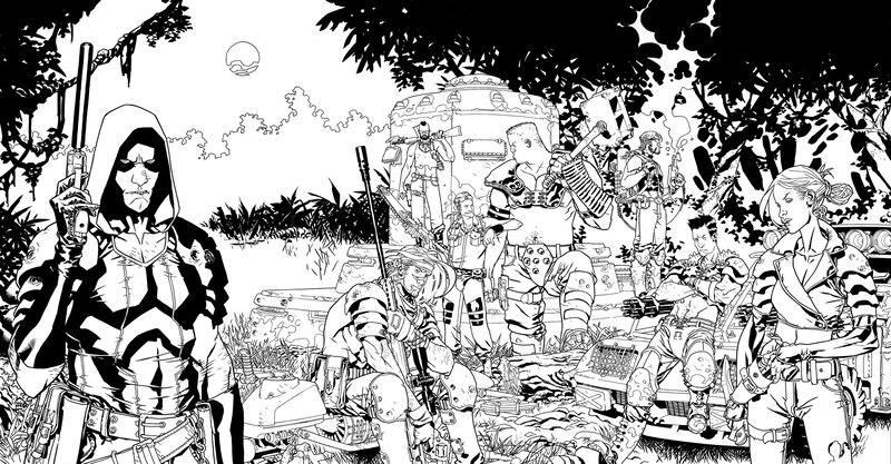 comic book team in jungle