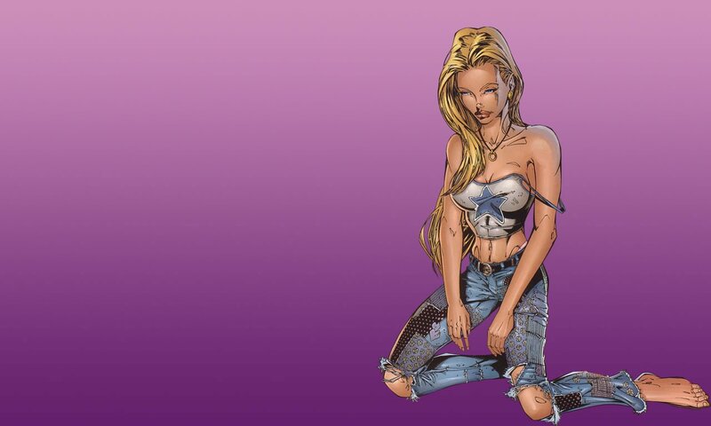 comic character kneeling