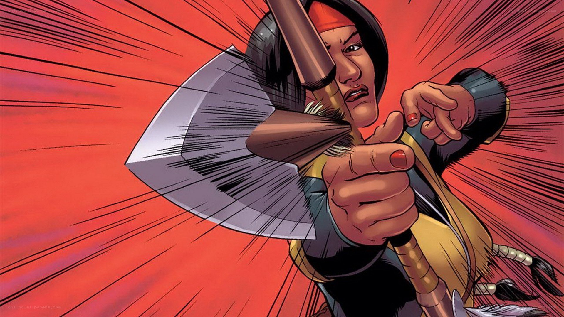 comic character with axe