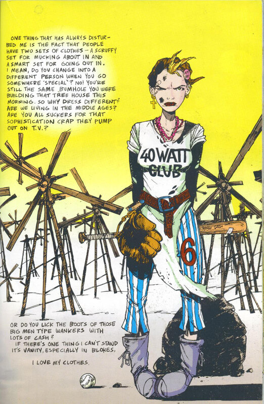 Comic character with text