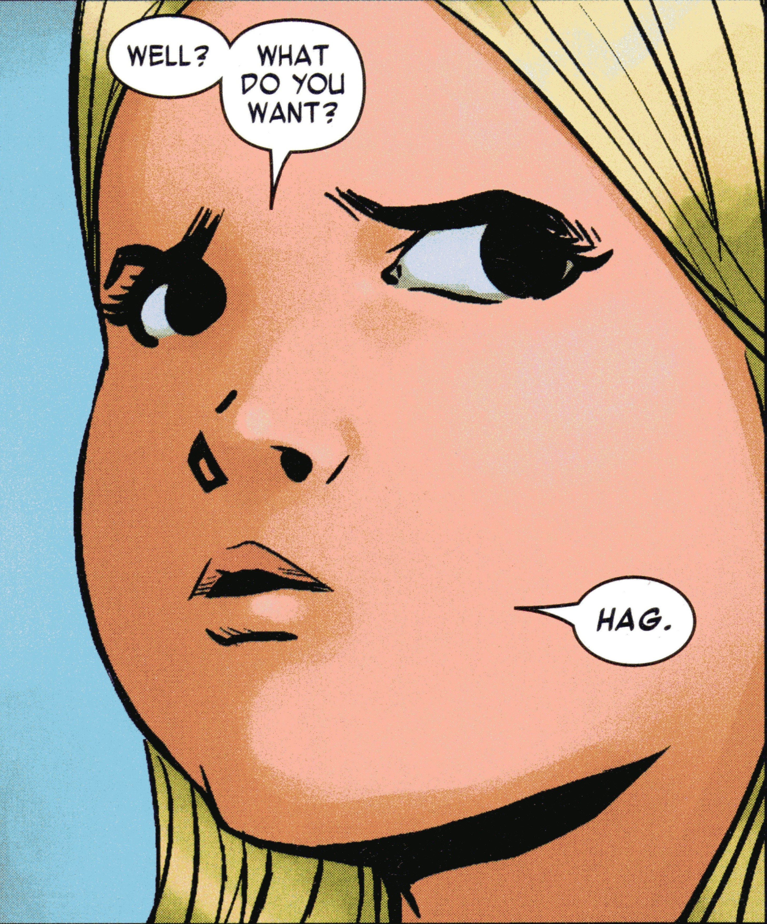 comic panel of a woman