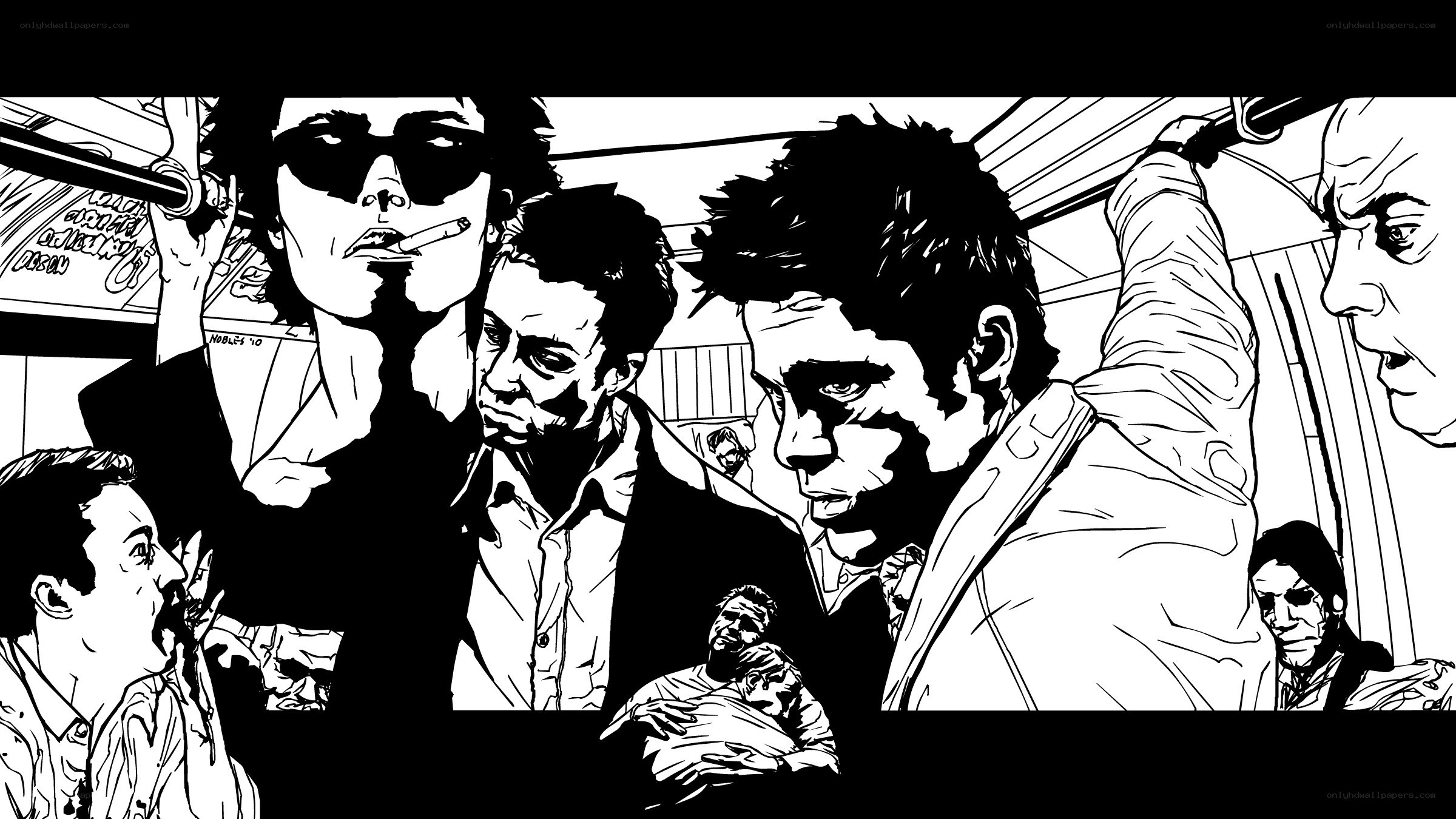 comic panel of subway passengers