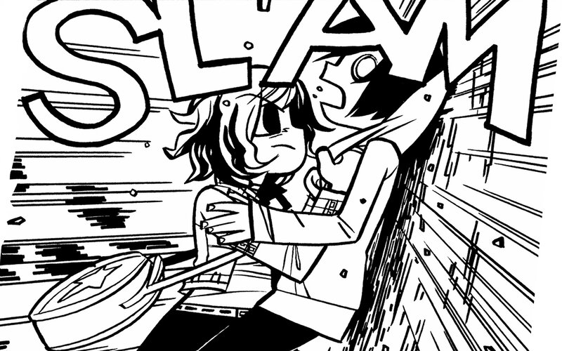 comic panel with action scene