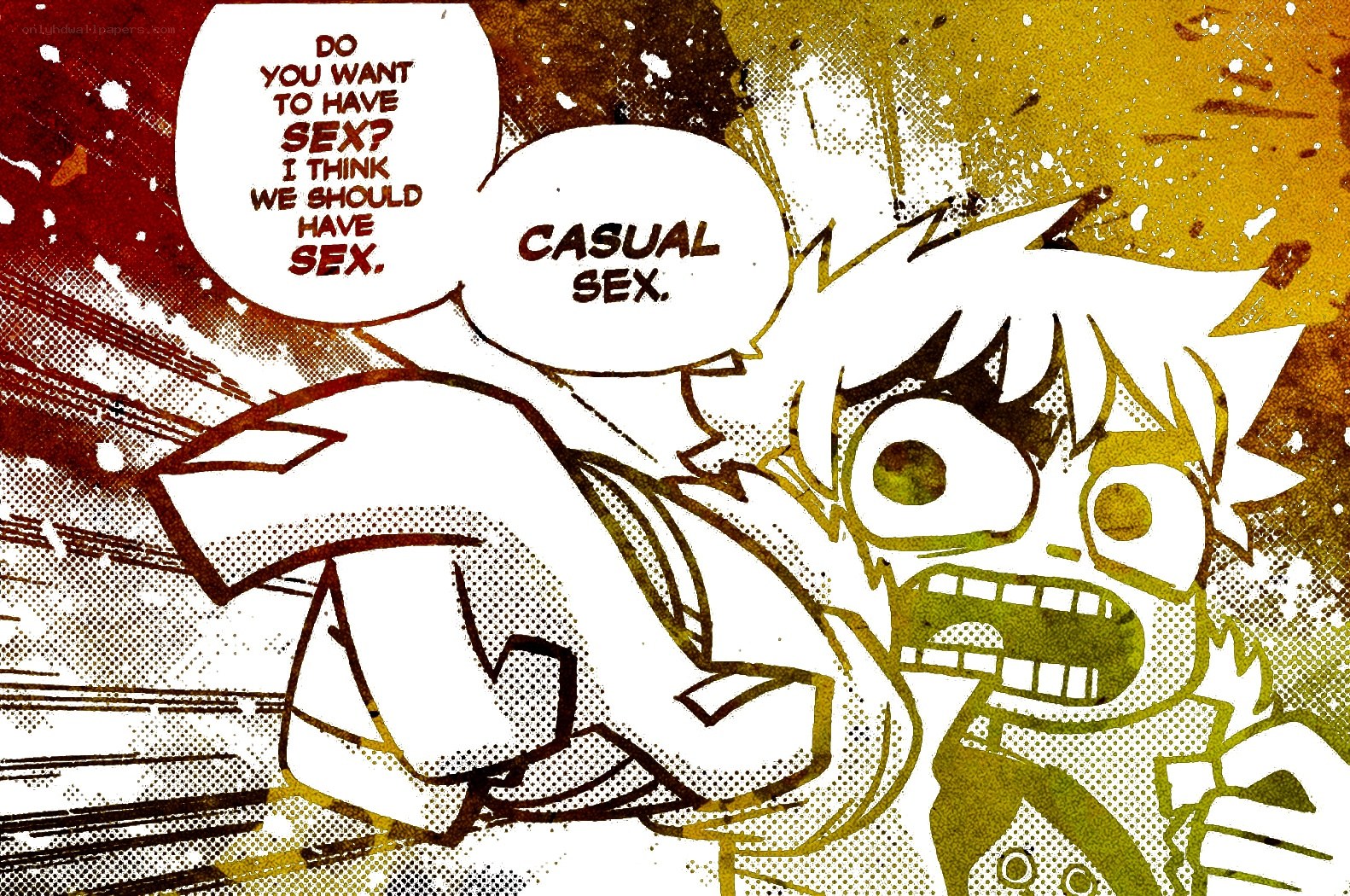 comic panel with dialogue
