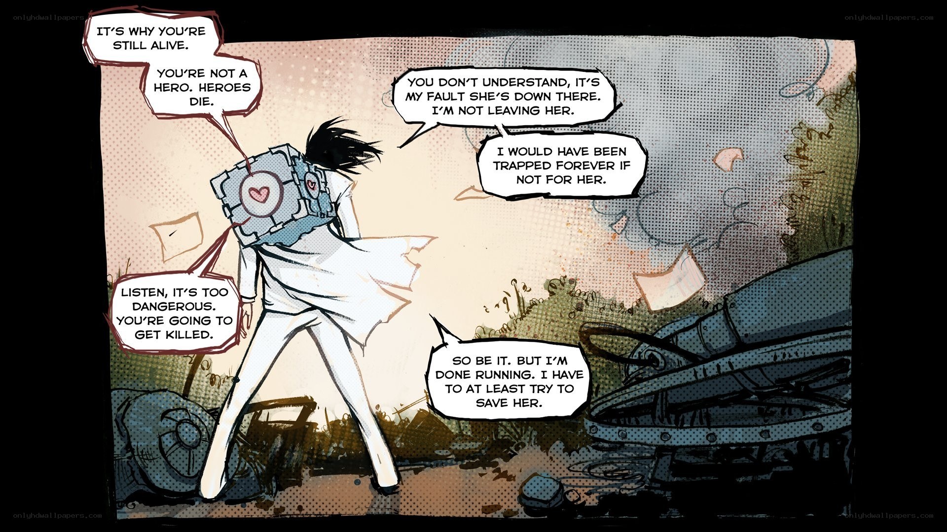comic panel with dialogue