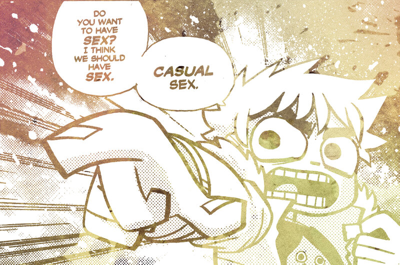 comic panel with dialogue