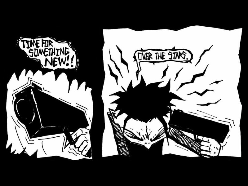 comic panel with guns