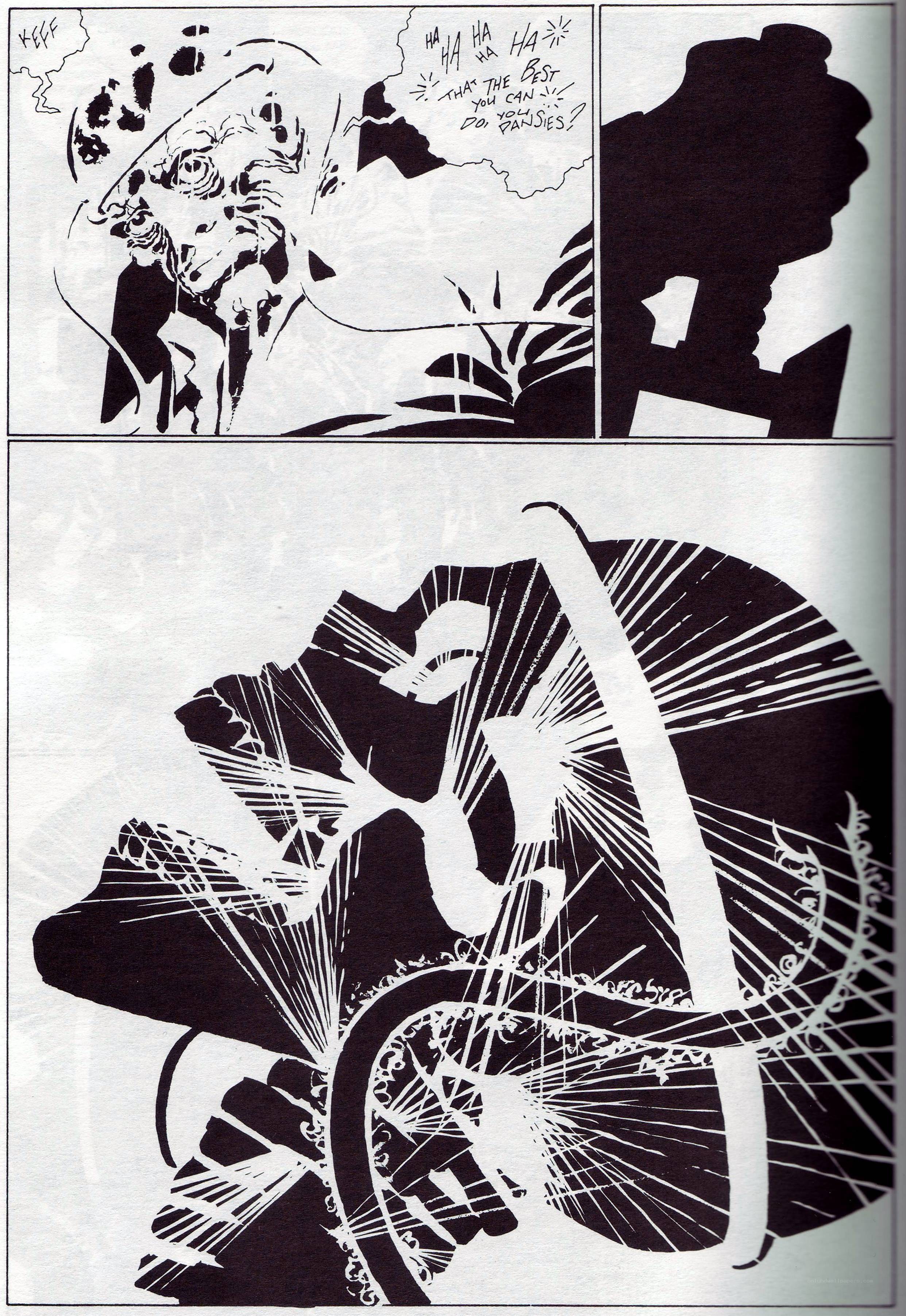 comic panel with silhouettes