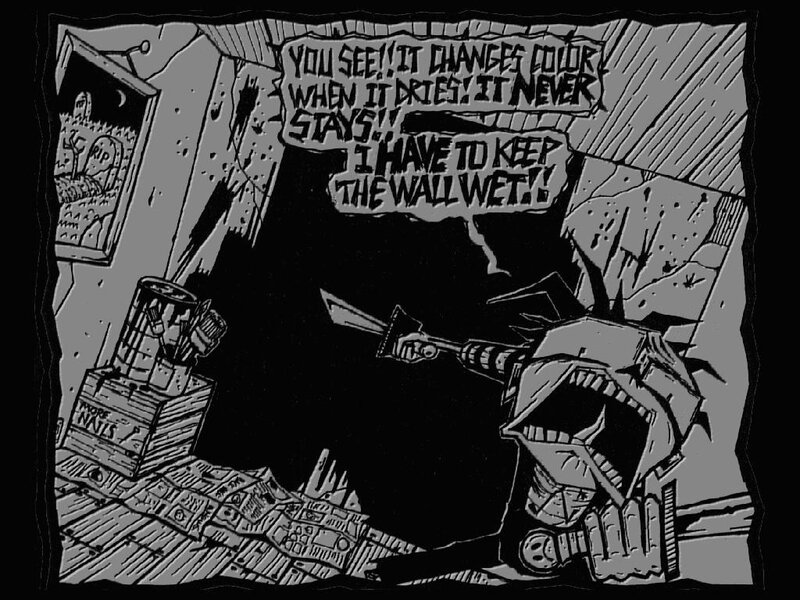 comic panel with zombie