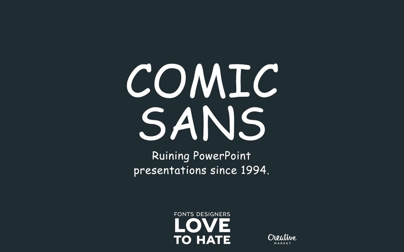 Comic Sans Font Text — Black