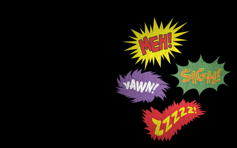 comic sound effects on black