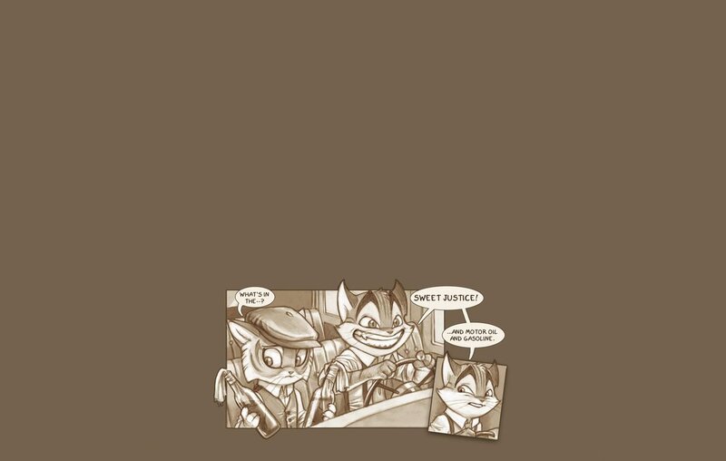 comic strip of anthropomorphic cats