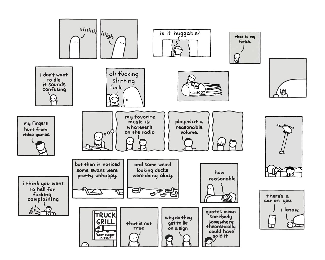 comic strip with various panels