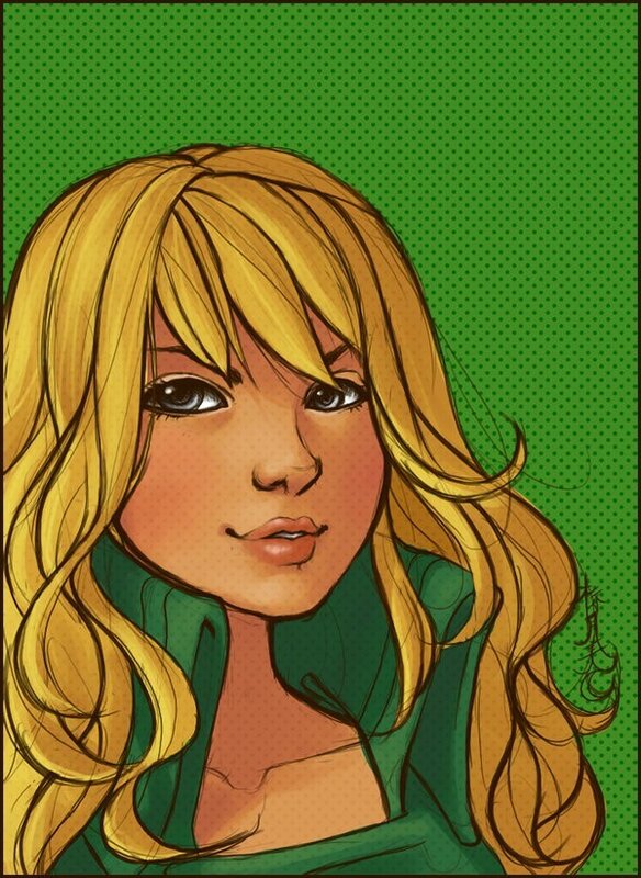 comic-style portrait of a girl