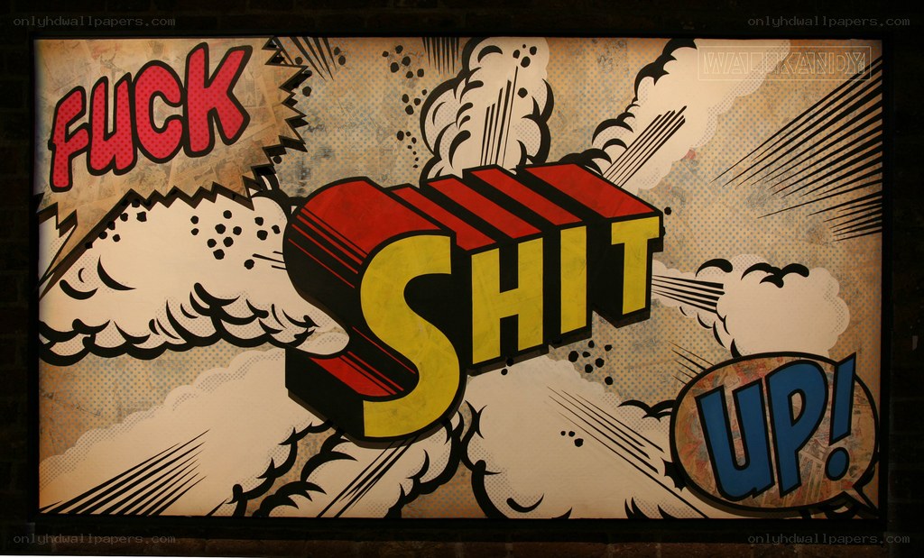 comic-style swear word art