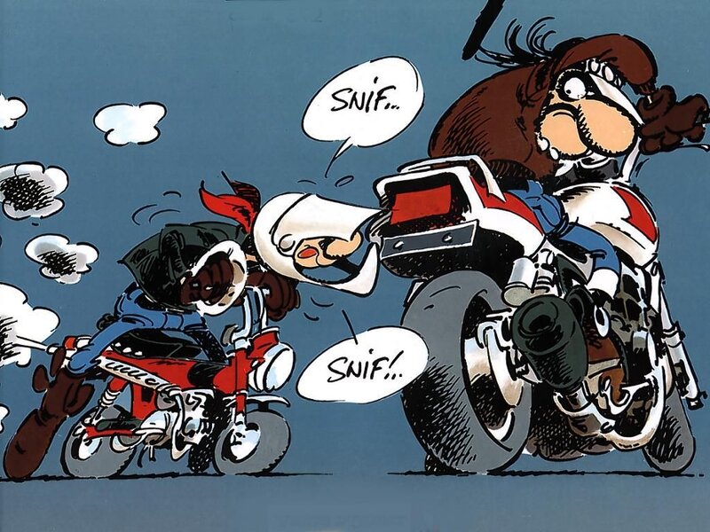 Comics characters on motorcycles