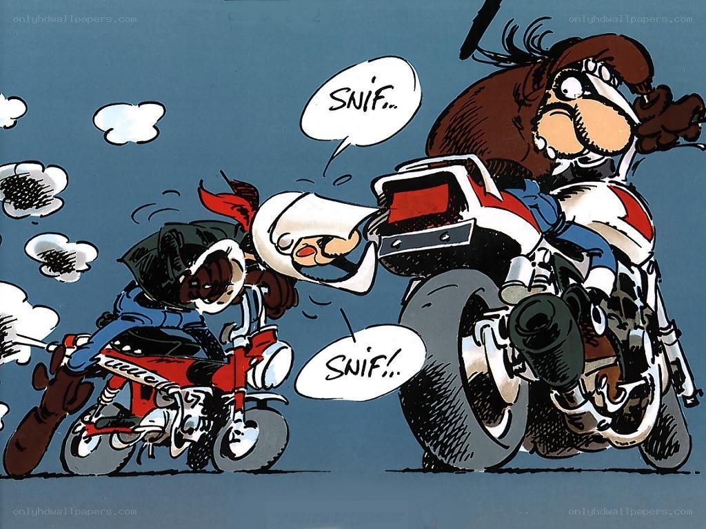 Comics characters on motorcycles