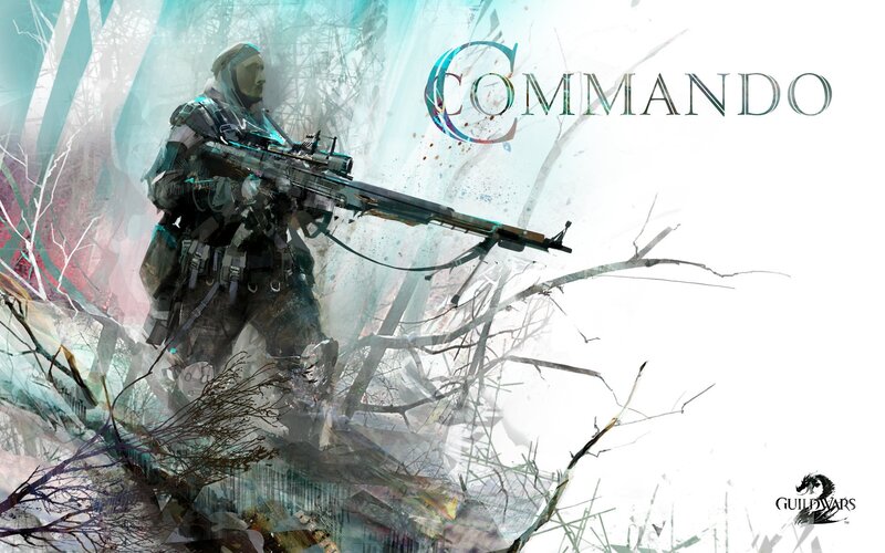 Commando in snowy forest