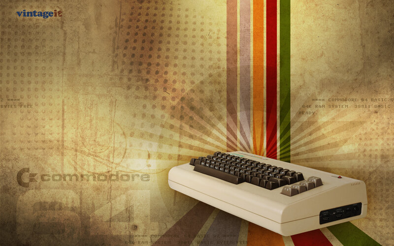 Commodore 64 Computer — Beige, Nostalgic, Illustration