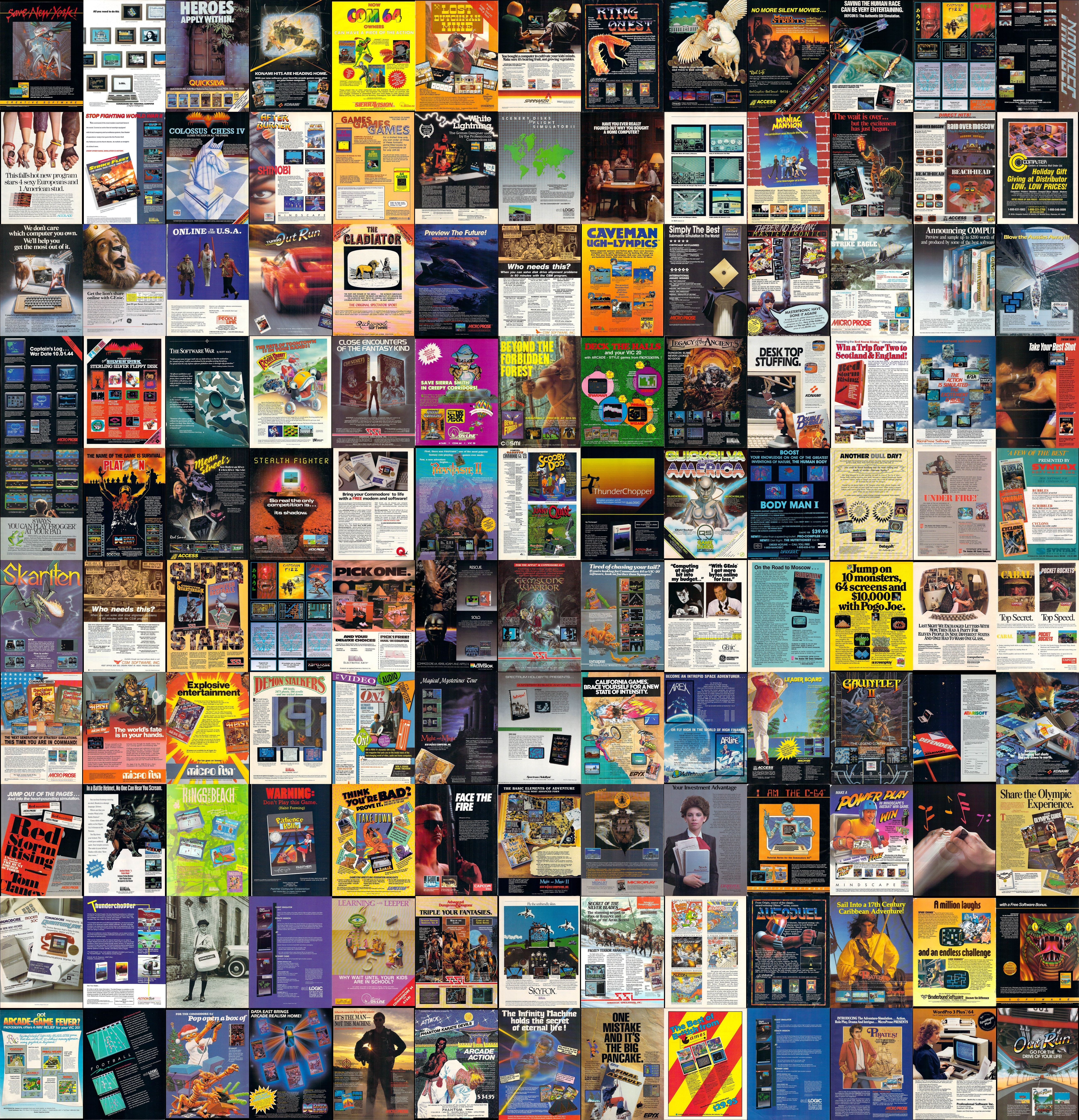 Commodore 64 game advertisements
