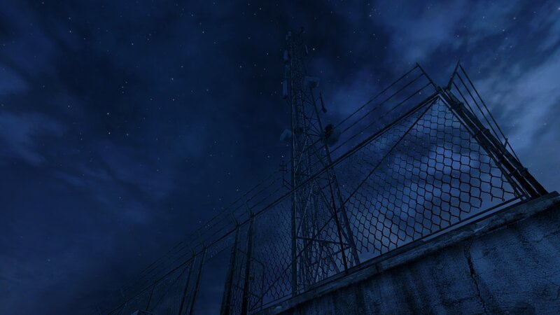 Communication Tower at Night