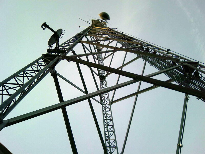 communication tower from below