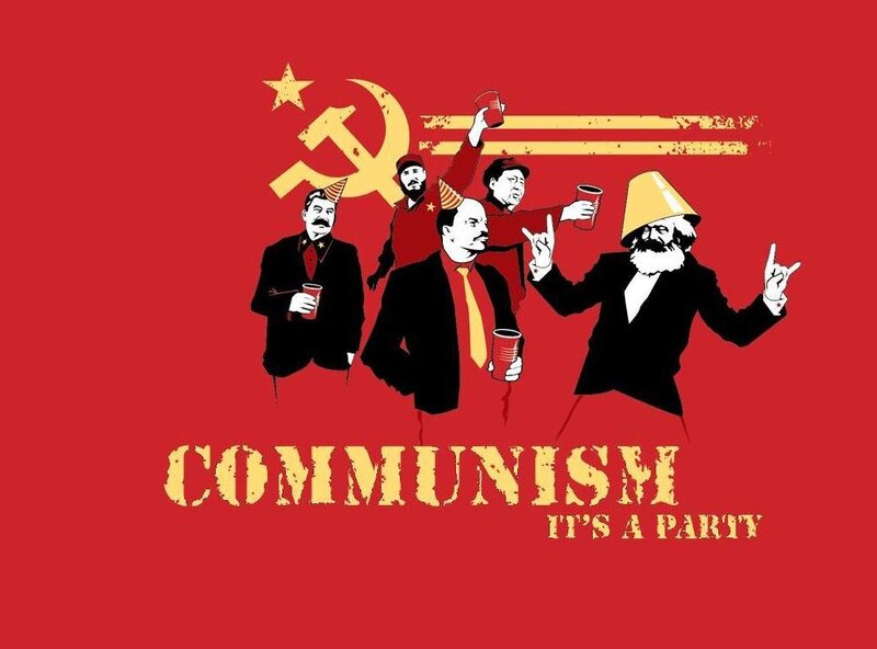 Communist Leaders Party — Red, Satirical, Illustration