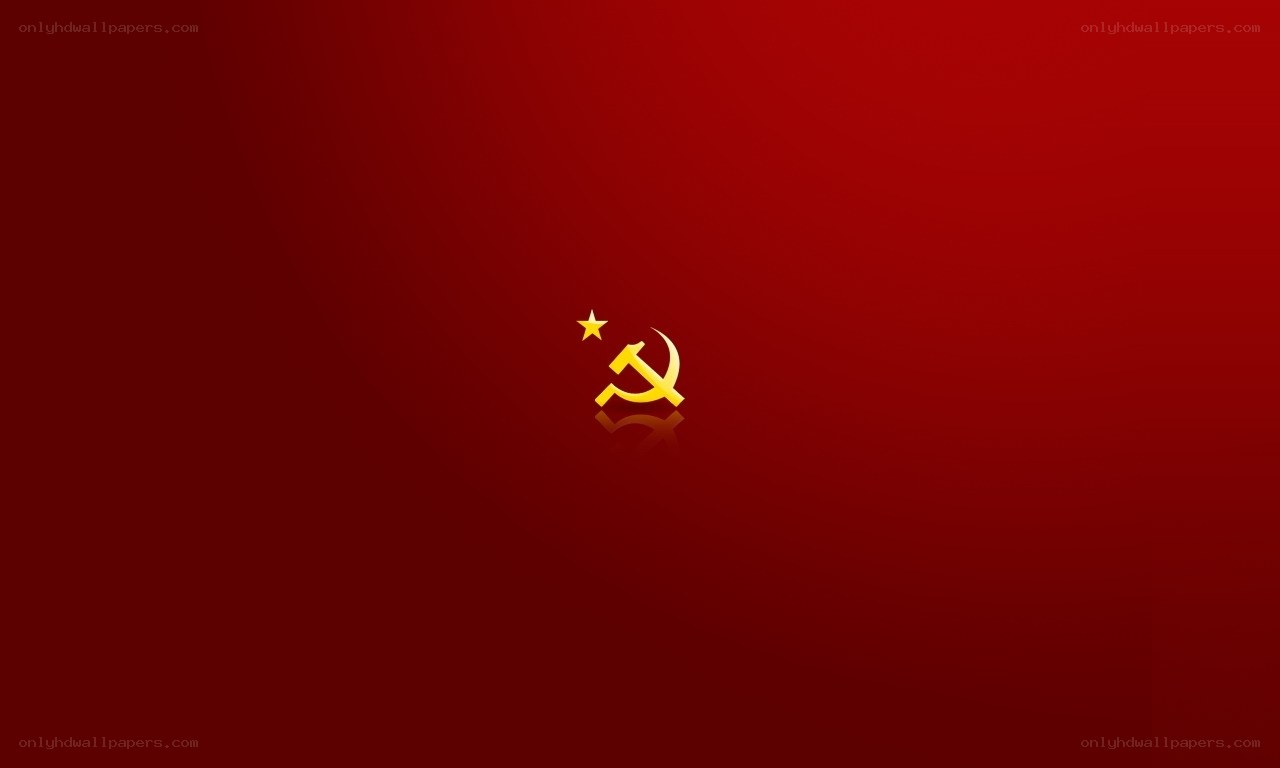 Communist symbol on red background