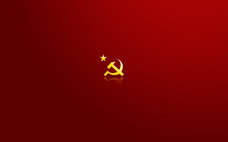 Communist symbol on red background