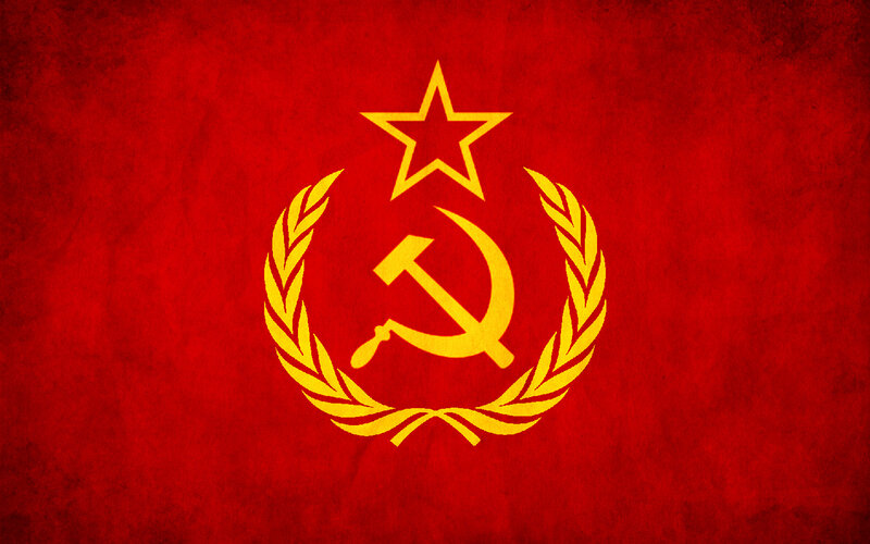 Communist Symbol on Red