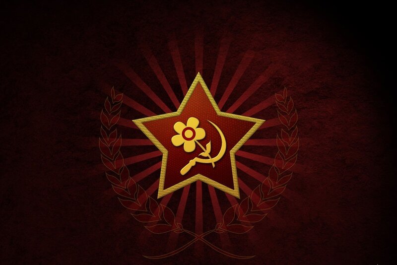 Communist symbol with flower