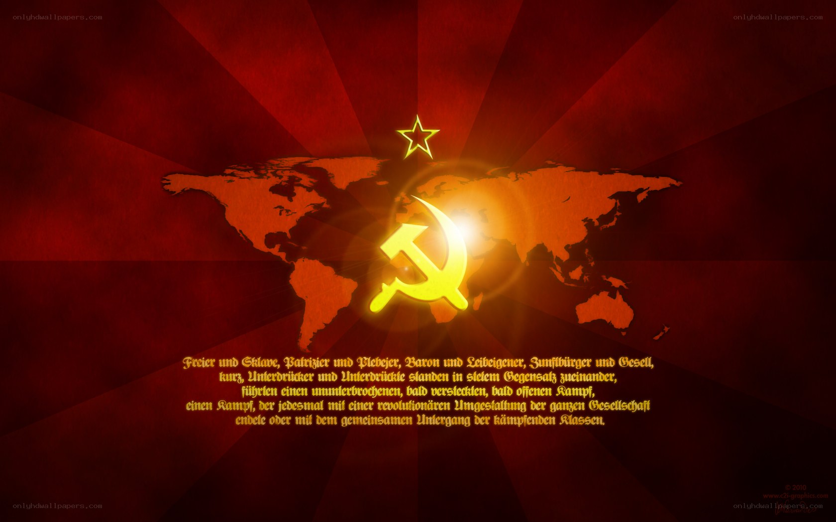 Communist world map wallpaper