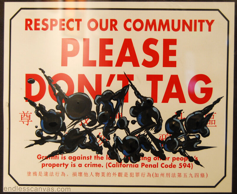 Community anti-graffiti sign