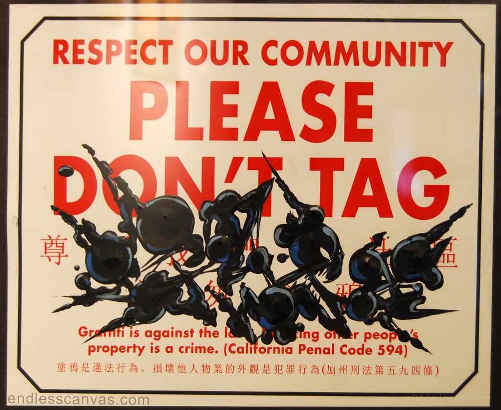 Community anti-graffiti sign