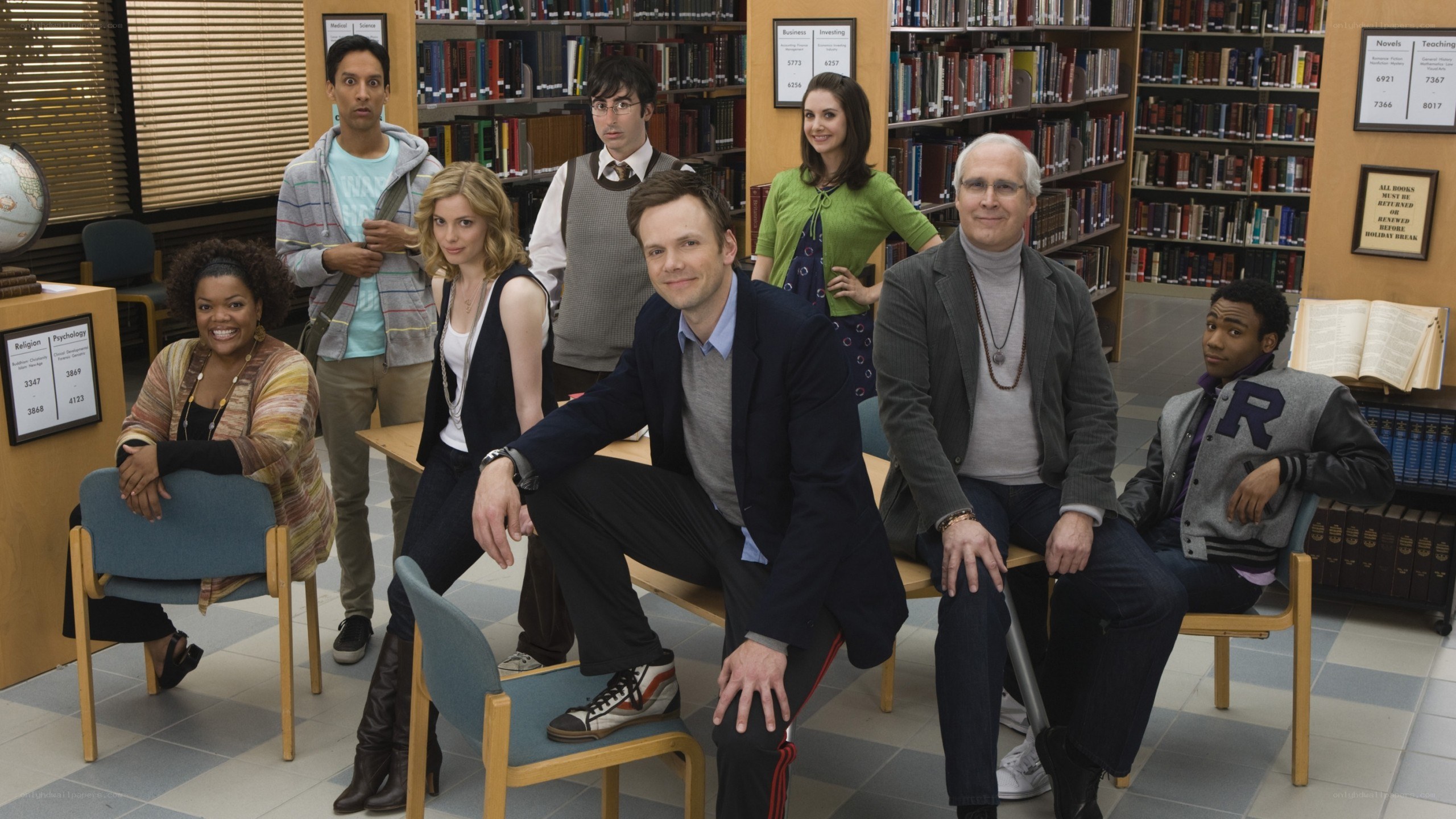 Community cast in library