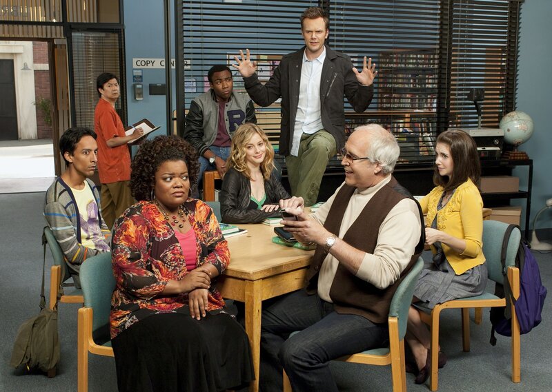 Community cast in library