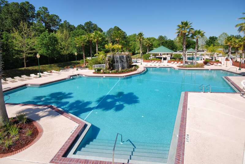 Community Pool with Waterfall