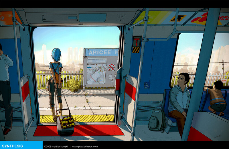 Commuter on a train