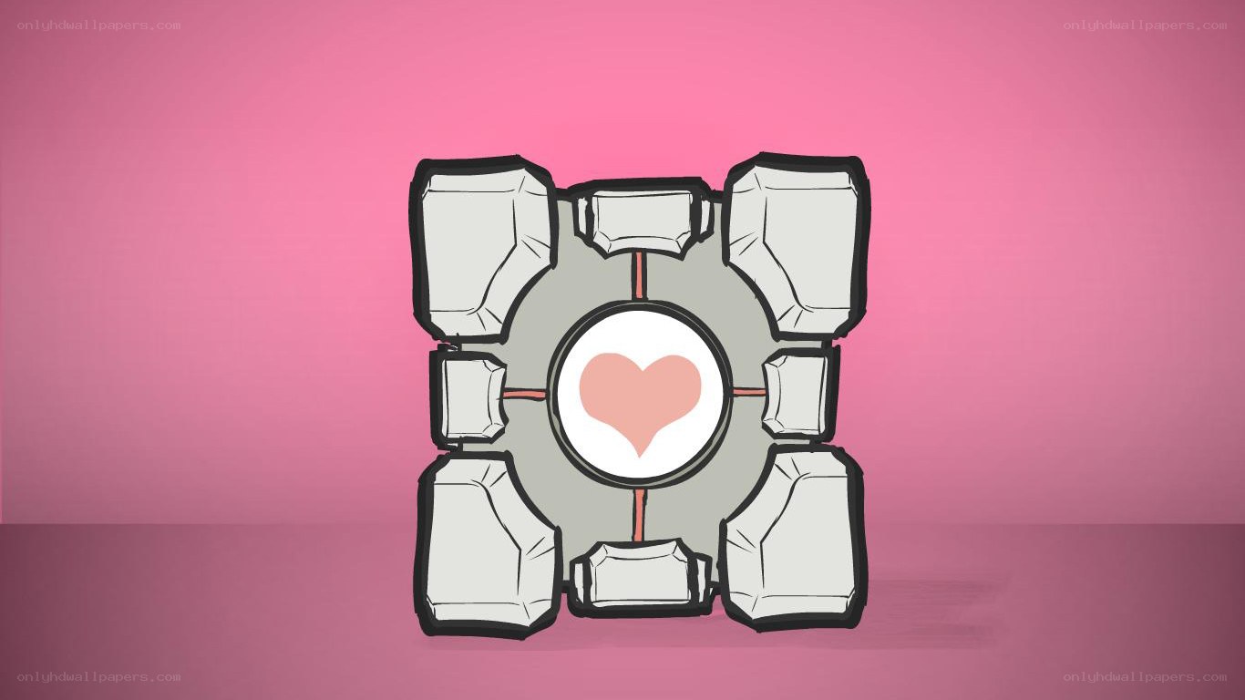 Companion cube with heart