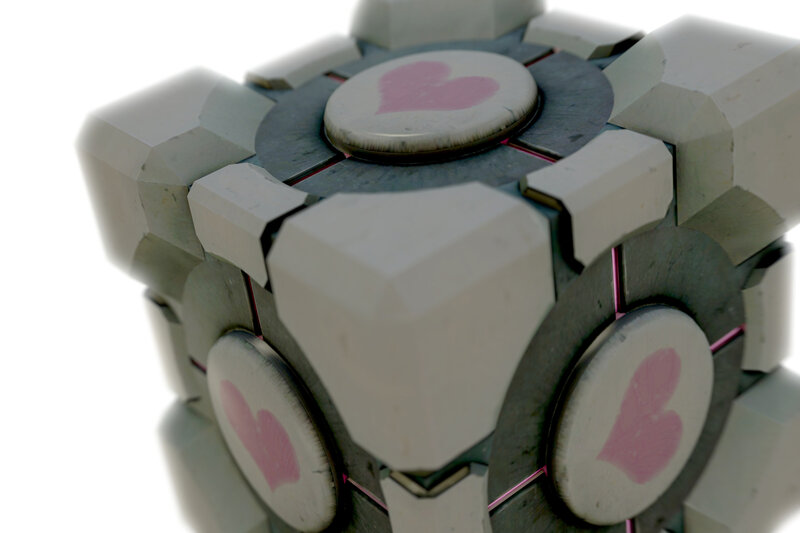 Companion cube with heart symbol
