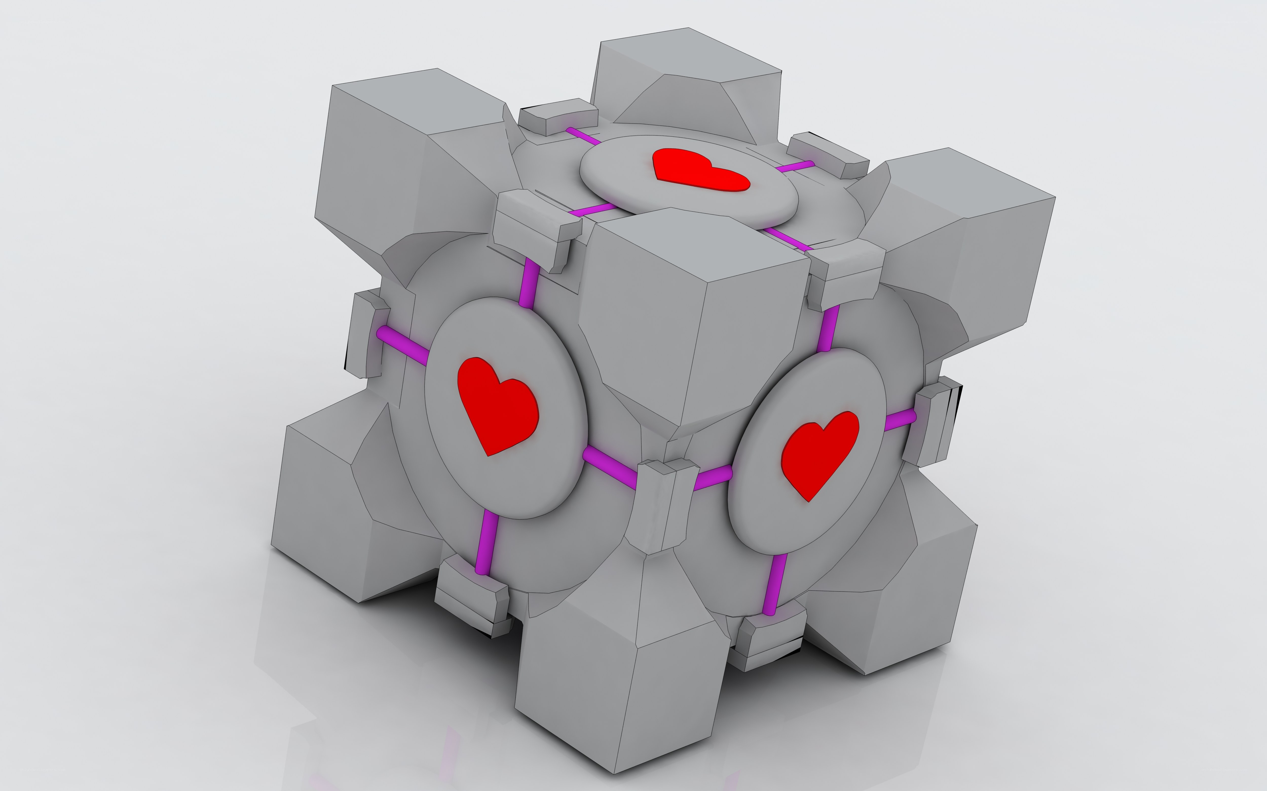 Companion cube with hearts