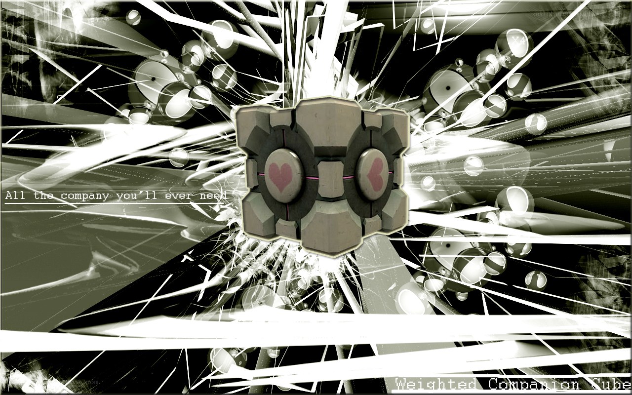 Companion Cube with hearts