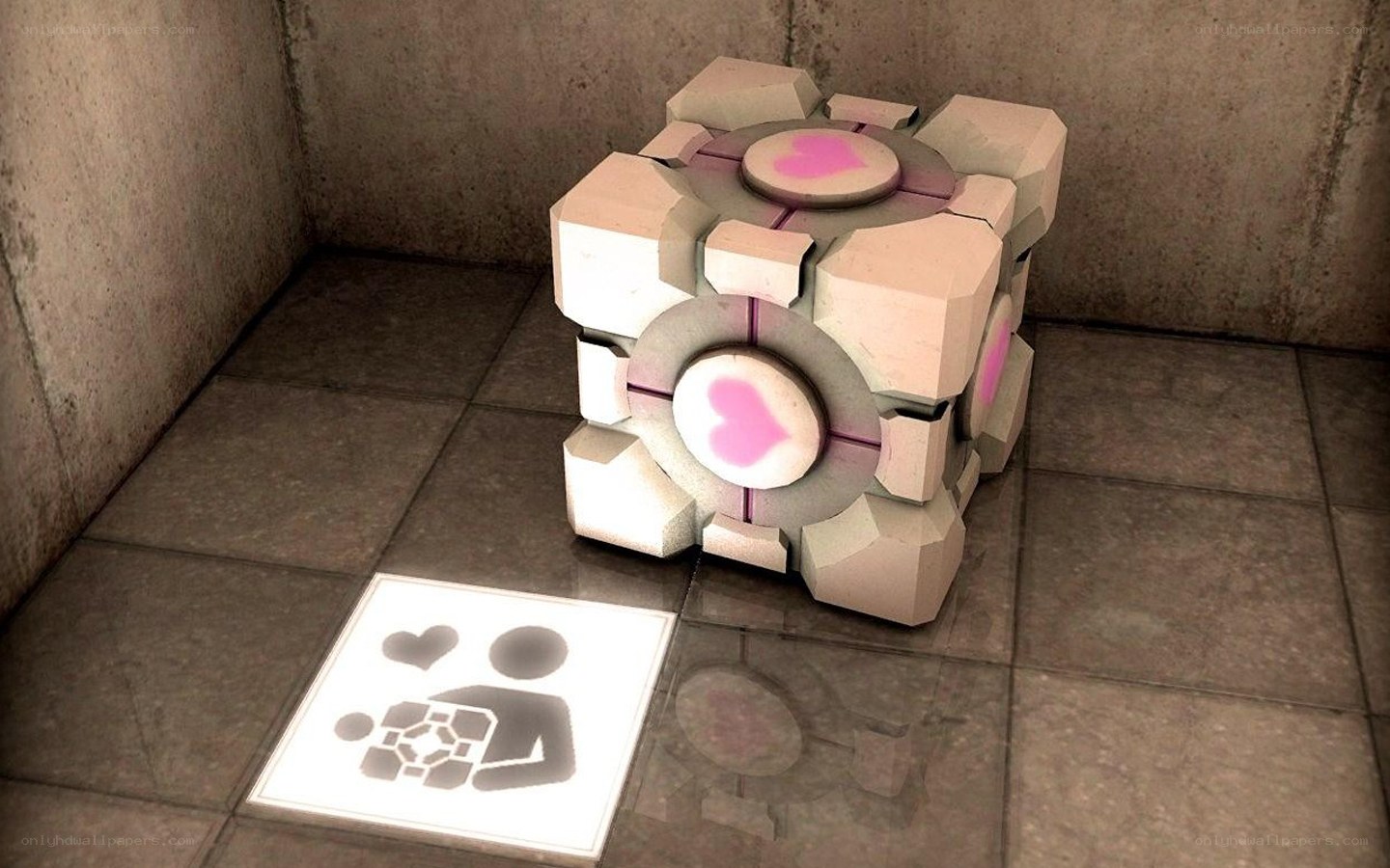 Companion Cube with hearts