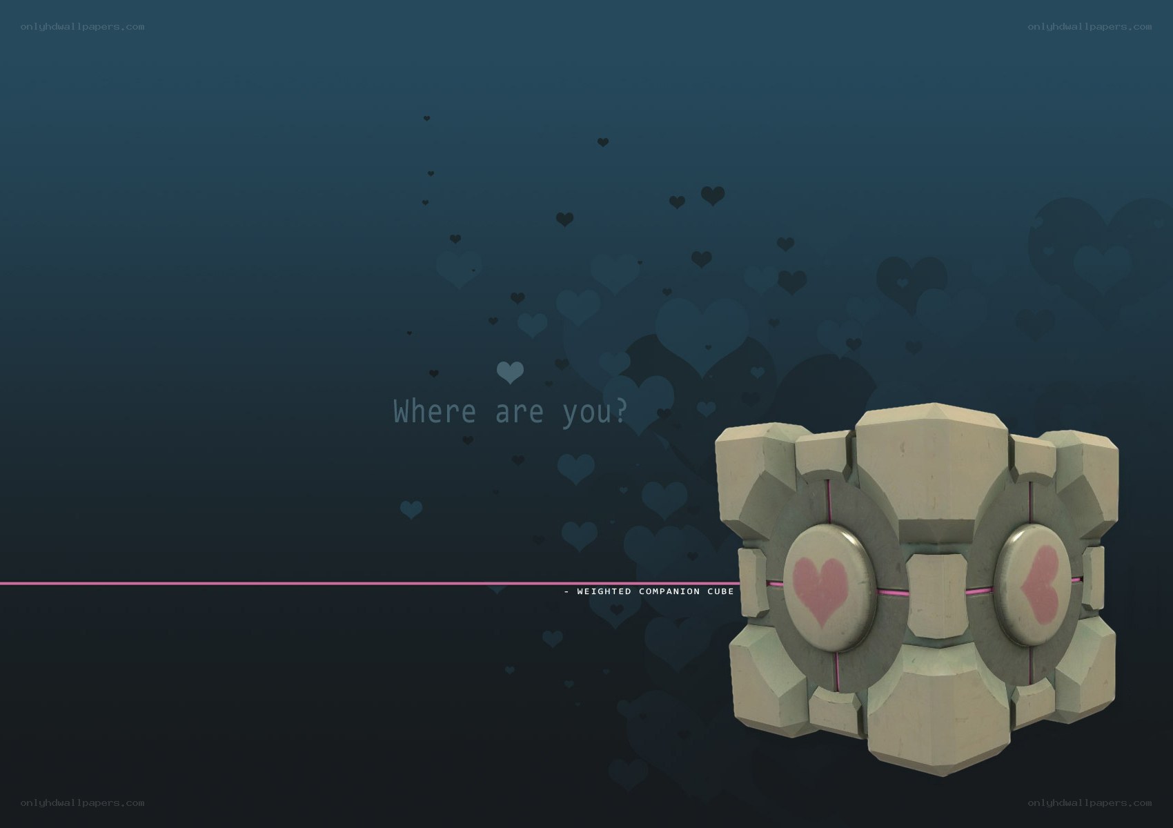 Companion Cube with hearts
