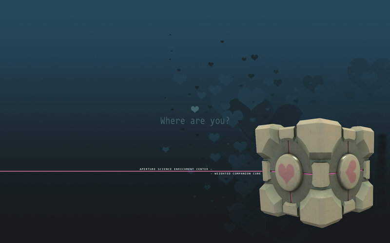 Companion Cube with hearts