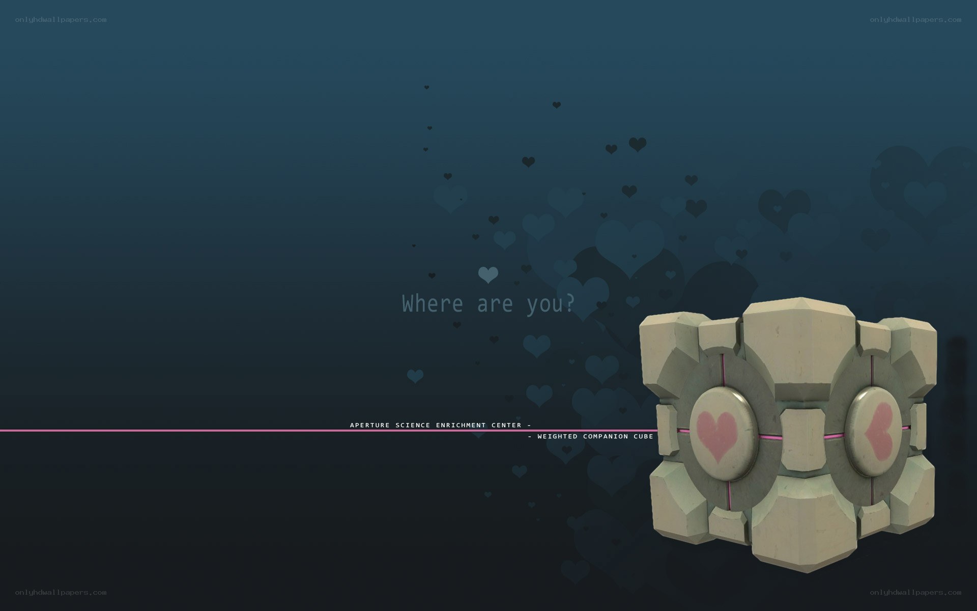 Companion Cube with hearts