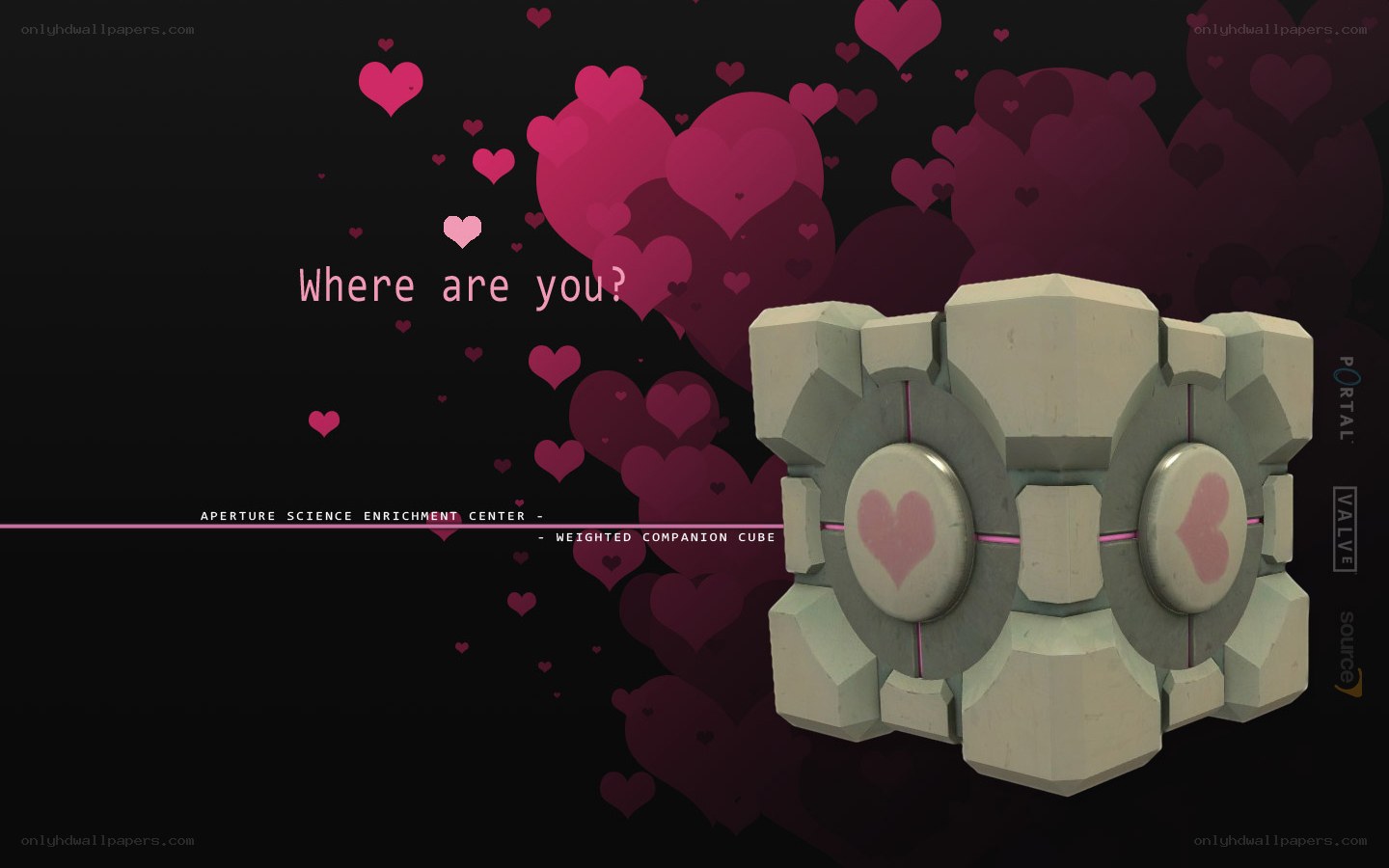Companion Cube with hearts